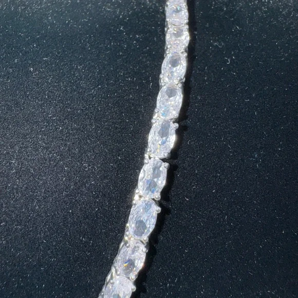 28ct Oval Tennis Necklace - Picture 14 of 16